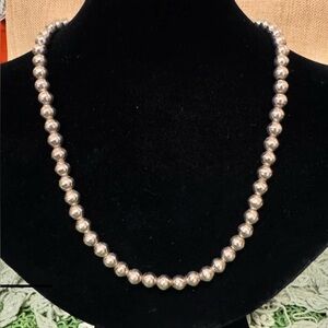TAXCO Sterling Silver Marked Ball Bead Necklace